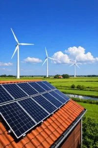 Zonnepanelen wekken overschot aan zonne-energie op tijdens negatieve stroomprijs
